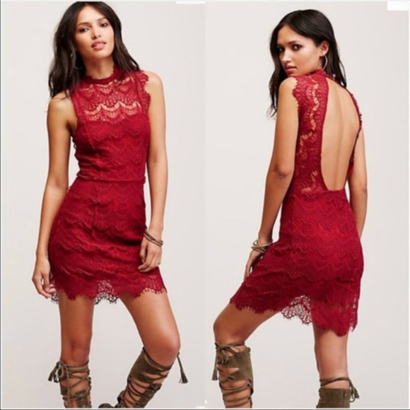 ⭐NWT⭐ Free People Red Lace mini *MSRP $98* size M - Picture 6 of 6